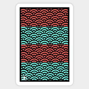 Retro Japanese Clouds Pattern RE:COLOR 22 Sticker